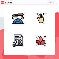 4 Creative Icons Modern Signs and Symbols of advertising search marketing mobile surveillance Editable Vector Design Elements