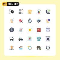 Universal Icon Symbols Group of 25 Modern Flat Colors of call optimization dad media engine Editable Vector Design Elements