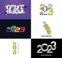 Big Collection of 2023 Happy New Year symbols Cover of business diary for 2023 with wishes vector