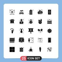 25 iconos creativos signos y símbolos modernos del cuadro de diálogo de estado de la placa elementos de diseño vectorial editables de carga completa vector