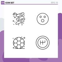 Pack of 4 Modern Filledline Flat Colors Signs and Symbols for Web Print Media such as slider football golfball game mechanics Editable Vector Design Elements