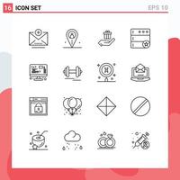 16 Creative Icons Modern Signs and Symbols of management data gift server database Editable Vector Design Elements