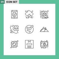 User Interface Pack of 9 Basic Outlines of drawing order thunderstorm direct call Editable Vector Design Elements