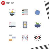 9 User Interface Flat Color Pack of modern Signs and Symbols of devices live profile internet global Editable Vector Design Elements