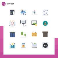 Set of 16 Modern UI Icons Symbols Signs for earth day ecology gas station computing pollution Editable Pack of Creative Vector Design Elements