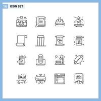 16 Thematic Vector Outlines and Editable Symbols of document event box candle project Editable Vector Design Elements