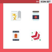 Modern Set of 4 Flat Icons Pictograph of biology device science tablets mobile Editable Vector Design Elements