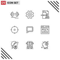 9 Creative Icons Modern Signs and Symbols of chat goal business target file Editable Vector Design Elements