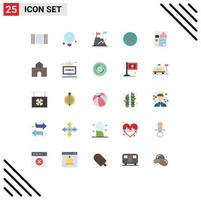 Set of 25 Commercial Flat Colors pack for document link flag connection chain Editable Vector Design Elements