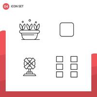 Pictogram Set of 4 Simple Filledline Flat Colors of growth home spring unchecked layout Editable Vector Design Elements