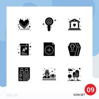 Stock Vector Icon Pack of 9 Line Signs and Symbols for document board bank font letter Editable Vector Design Elements