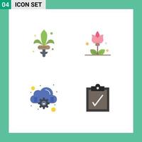 Universal Icon Symbols Group of 4 Modern Flat Icons of game online mardi gras present task Editable Vector Design Elements