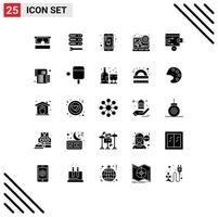 paquete de iconos de vector de stock de 25 signos y símbolos de línea para el presupuesto eliminar elementos de diseño de vector editables de publicidad digital de finanzas móviles