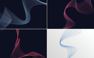 Collection of geometric minimal lines pattern set vector