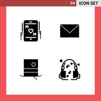 4 Creative Icons Modern Signs and Symbols of phone hat mother mail monocle Editable Vector Design Elements