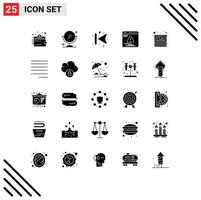 25 Universal Solid Glyphs Set for Web and Mobile Applications align money forward cash web Editable Vector Design Elements