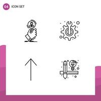 Group of 4 Filledline Flat Colors Signs and Symbols for recruitment arrow human resource support creative Editable Vector Design Elements