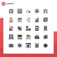 25 iconos creativos signos y símbolos modernos de nube pulgares solución de presentación dedo elementos de diseño vectorial editables vector