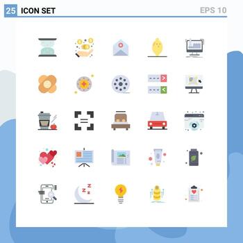 25 Universal Flat Colors Set for Web and Mobile Applications manufacturing digital mail lemon food Editable Vector Design Elements