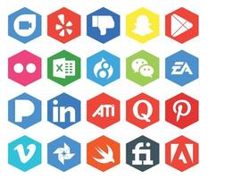 20 Social Media Icon Pack Including quora linkedin drupal pandora ea vector