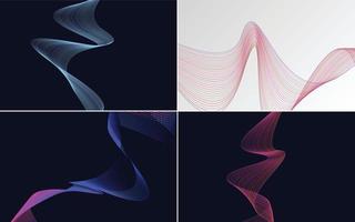 Collection of geometric minimal lines pattern set vector