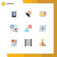 User Interface Pack of 9 Basic Flat Colors of man marketing egg love communication Editable Vector Design Elements