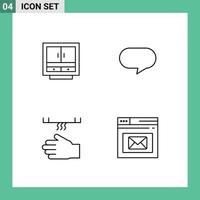 4 Creative Icons Modern Signs and Symbols of cabinet chatting files storage bathroom Editable Vector Design Elements