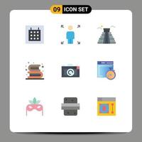 9 Creative Icons Modern Signs and Symbols of photo camera american read education Editable Vector Design Elements