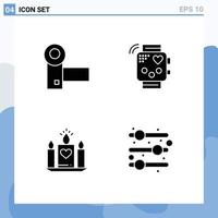 Universal Icon Symbols Group of Modern Solid Glyphs of camcorder monitoring gadgets device love Editable Vector Design Elements