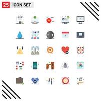 Modern Set of 25 Flat Colors Pictograph of webcam display digital medical consulting hospital website Editable Vector Design Elements