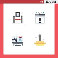 Mobile Interface Flat Icon Set of 4 Pictograms of art development painting page setting Editable Vector Design Elements