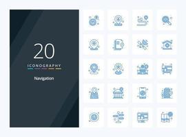 20 Navigation Blue Color icon for presentation vector