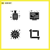 Pack of Modern Solid Glyphs Signs and Symbols for Web Print Media such as baggage flower tourist smart crop Editable Vector Design Elements