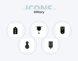 paquete de iconos de glifos militares 5 diseño de iconos. llanura. insignias. militar. decoración. dos vector