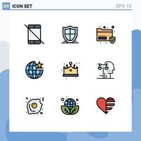 9 Creative Icons Modern Signs and Symbols of stare globe security global sans Editable Vector Design Elements