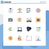 Set of 16 Modern UI Icons Symbols Signs for clipboard connection tactics server technology Editable Pack of Creative Vector Design Elements