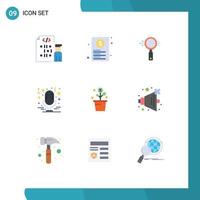 9 Creative Icons Modern Signs and Symbols of microphone star paper sound e search Editable Vector Design Elements