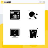 Set of Modern UI Icons Symbols Signs for chart computer web stats table tennis device Editable Vector Design Elements