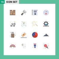 Modern Set of 16 Flat Colors and symbols such as deliver law up farming terms Editable Pack of Creative Vector Design Elements