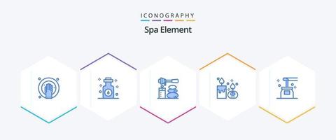 Spa Element 25 Blue icon pack including beauty. candle. massages. aromatherapy. aroma vector