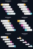 Vector 6 Infographics Pack Presentation slide template 5 Steps cycle diagrams and timelines