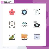 Universal Icon Symbols Group of 9 Modern Flat Colors of hipster play copy game maze Editable Vector Design Elements