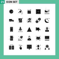 25 Thematic Vector Solid Glyphs and Editable Symbols of accident new tool increase add Editable Vector Design Elements