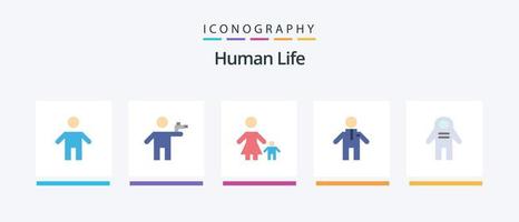Human Flat 5 Icon Pack Including cosmonaut. people. murderer. man. mom. Creative Icons Design vector