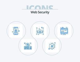 paquete de iconos azul de seguridad web 5 diseño de iconos. codificación binario. seguridad de la cuenta seguridad. cerrar vector