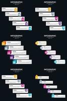 Vector 6 Infographics Pack Presentation slide template 5 Steps cycle diagrams and timelines