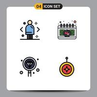 Set of 4 Modern UI Icons Symbols Signs for business develop direction event programming Editable Vector Design Elements