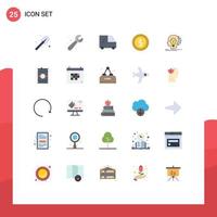 25 Creative Icons Modern Signs and Symbols of thinking head vehicles creativity money Editable Vector Design Elements