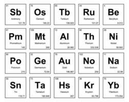 diseño de paquete de iconos de 20 tablas preiodicas de los elementos vector