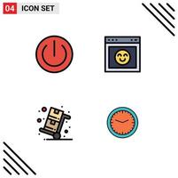 Pictogram Set of 4 Simple Filledline Flat Colors of button cyber monday gadgets emotion sales Editable Vector Design Elements